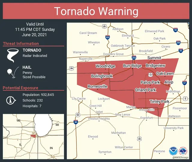 tornado warning - trend visualization